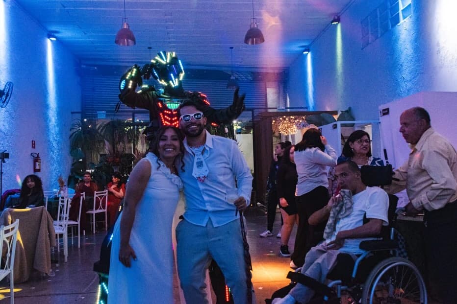 Pista e iluminação do casamento
